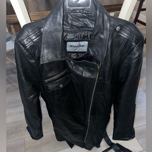 Whey blu leather jacket